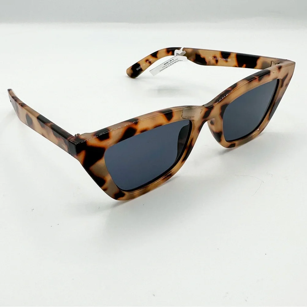 BP Tan Tortoiseshell Cat Eye Sunglasses with Black Lenses